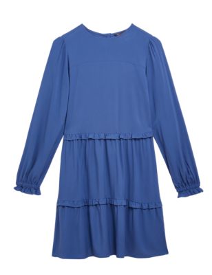 Womens M&S Collection mini tiered dress - navy