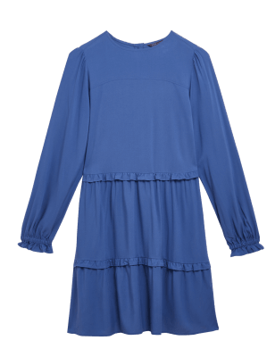 Womens M&S Collection mini tiered dress - navy