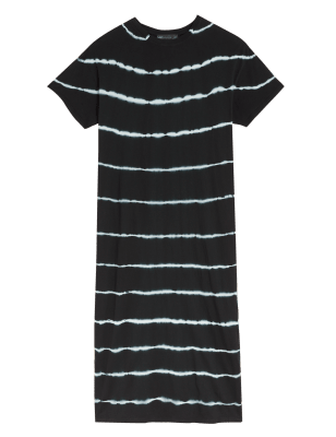 

Womens M&S Collection Pure Cotton Tie Dye Midi T-Shirt Dress - Black Mix, Black Mix