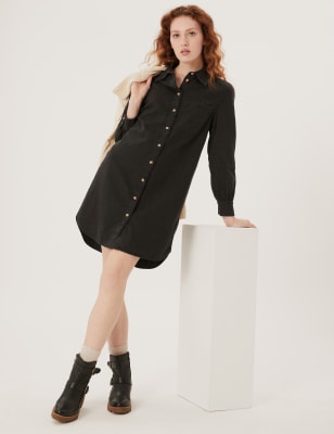 

Womens M&S Collection Denim Knee Length Shirt Dress - Black, Black