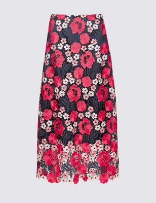 Lace A-Line Midi Skirt | M&S Collection | M&S