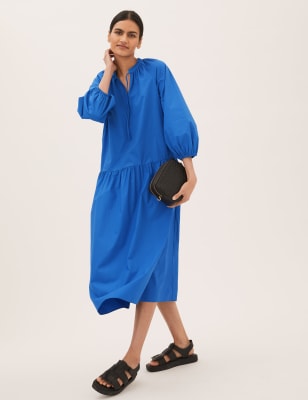 Casual cotton best sale midi dress