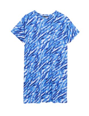 M&S Womens Pure Cotton Tie Dye T-Shirt Dress