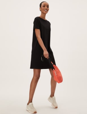 Black knee length sales shirt dress