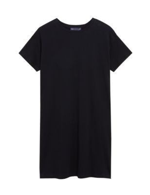 M&S Womens Pure Cotton Knee Length T-Shirt Dress