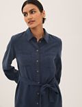 Pure Tencel™ Belted Midi Shirt Dress