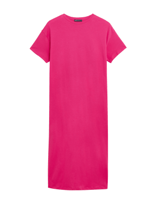 

M&S Collection Vestido estilo camiseta a media pierna 100% algodónWomens - Pink, Pink