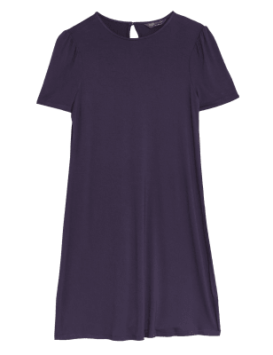 

Womens M&S Collection Jersey Knee Length Swing Dress - Navy, Navy