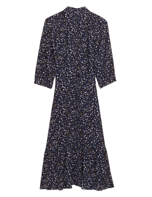 

Womens M&S Collection Floral Midi Shirt Dress - Navy Mix, Navy Mix