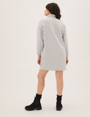 M&S Womens Petite Cotton Rich Sweater Dress