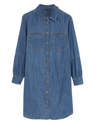 

M&S Collection Vestido camisero por la rodilla denimWomens, Denim