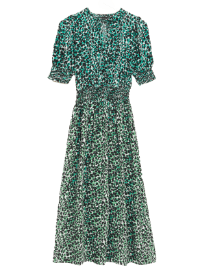 

Womens M&S Collection Animal Print Midaxi Waisted Dress - Green Mix, Green Mix