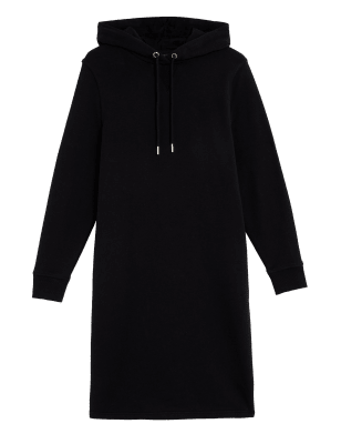 

M&S Collection Vestido de punto por la rodilla con capucha de algodónWomens - Black, Black
