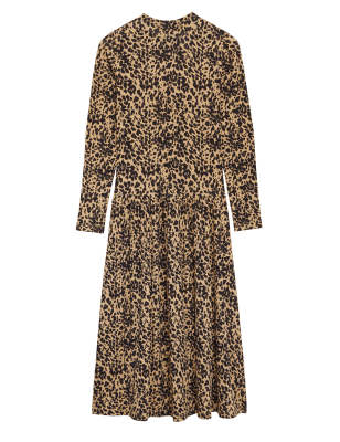 

Womens M&S Collection Jersey Printed High Neck Midi Dress - Multi, Multi