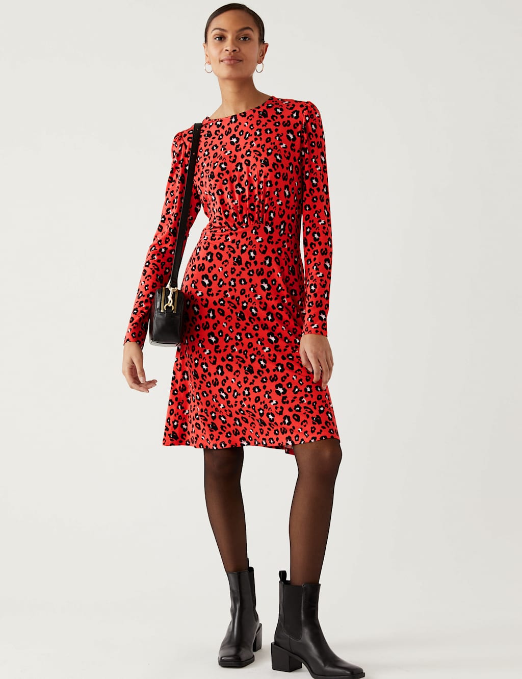 Jersey Printed Mini Skater Dress image 1