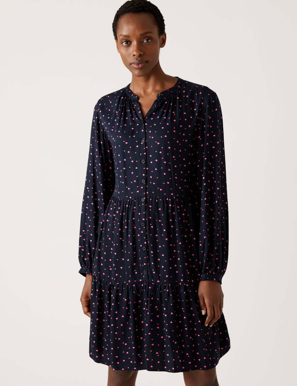 Printed Knee Length Shirt Dress image 1