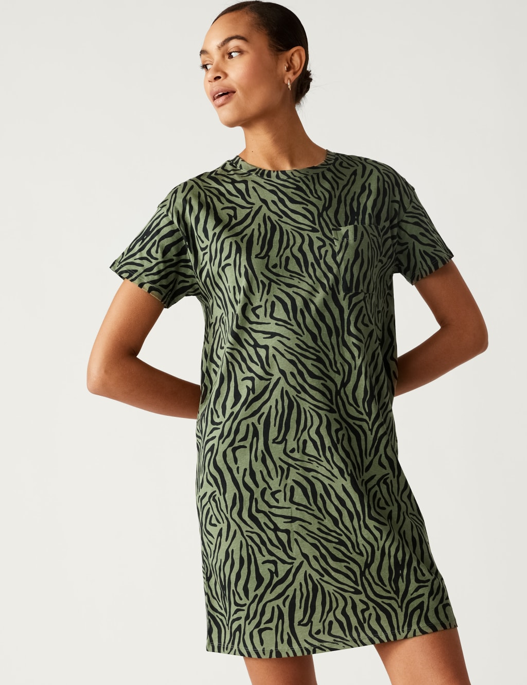 Pure Cotton Printed Mini T-Shirt Dress image 3