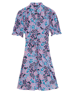 

M&S Collection Minivestido camisero floral con cinturónWomens - Pink Mix, Pink Mix
