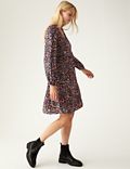 Woven Floral V-Neck Relaxed Mini Dress