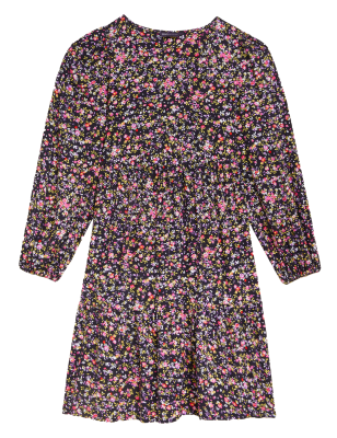 

M&S Collection Minivestido tejido informal floral de escote en picoWomens - Black Mix, Black Mix