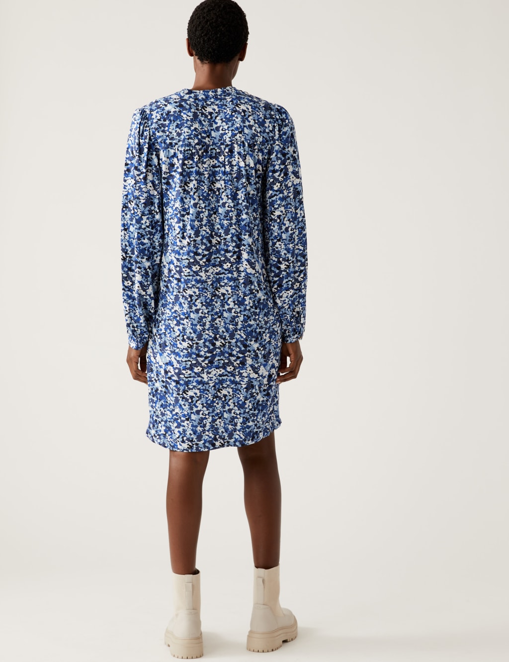 Printed Button Front Shift Dress image 5