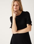 Jersey Round Neck Mini Skater Dress