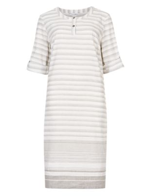 Linen Blend Striped Shift Dress | Classic | M&S