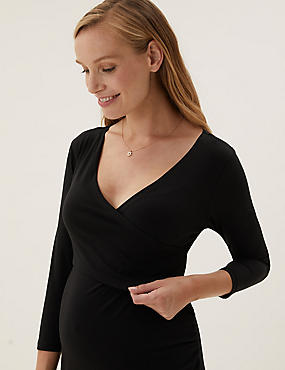 Maternity Cotton Rich V-Neck Wrap Dress