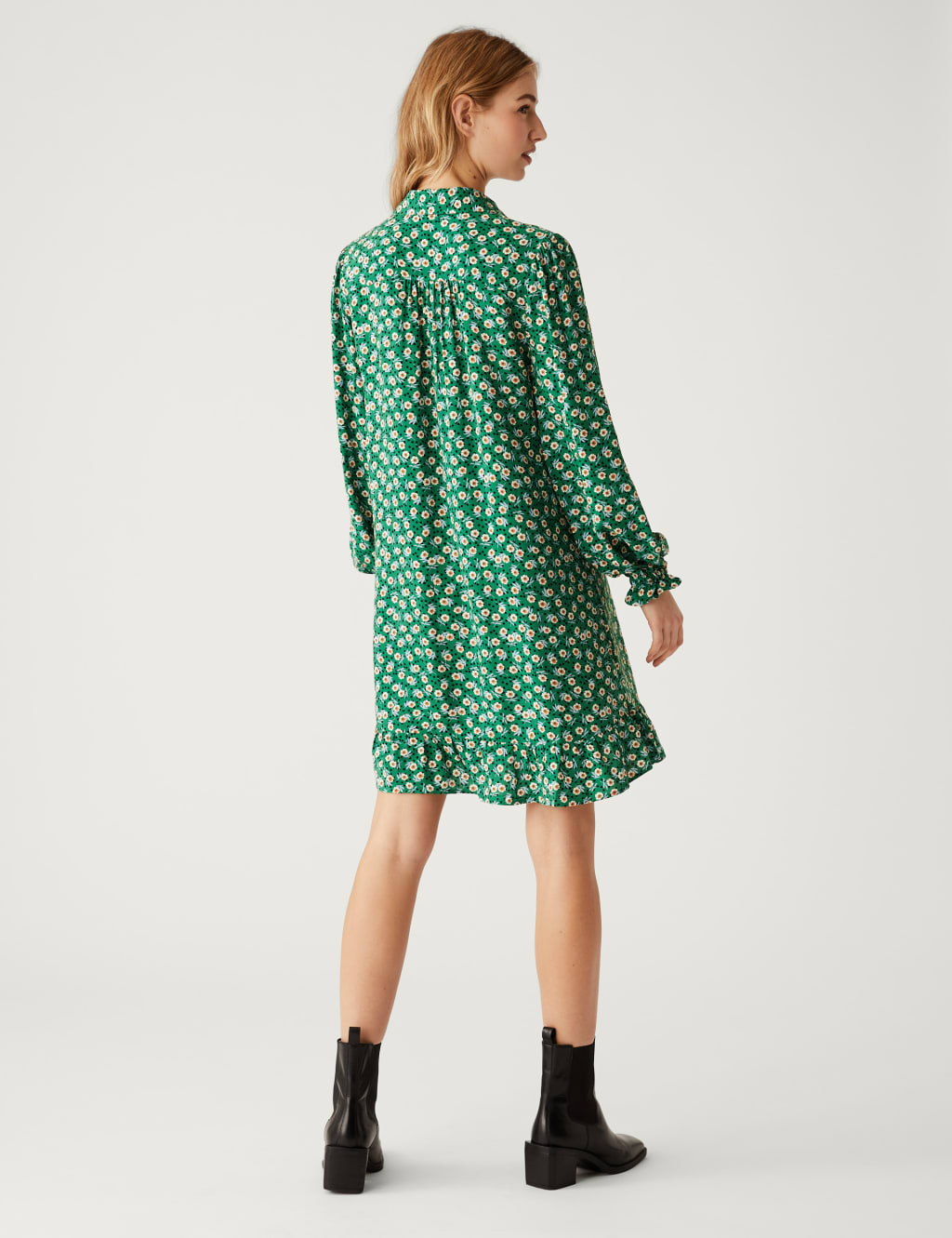 Printed Belted Mini Shirt Dress image 5