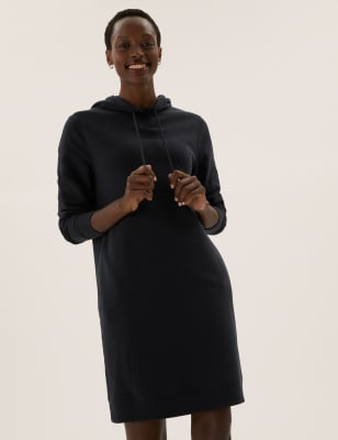 

M&S Collection Vestido de punto con capucha de algodónWomens - Black, Black