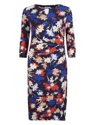 3/4 Sleeve Floral Shift Dress | Classic | M&S