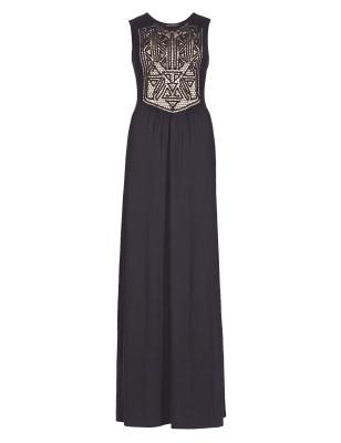 Tribal Crochet Print Bodice Maxi Dress | M&S Collection | M&S