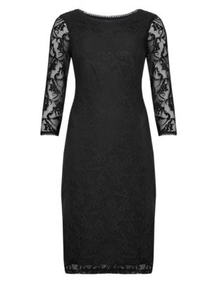 Picot Edge Floral Lace Shift Dress | M&S Collection | M&S