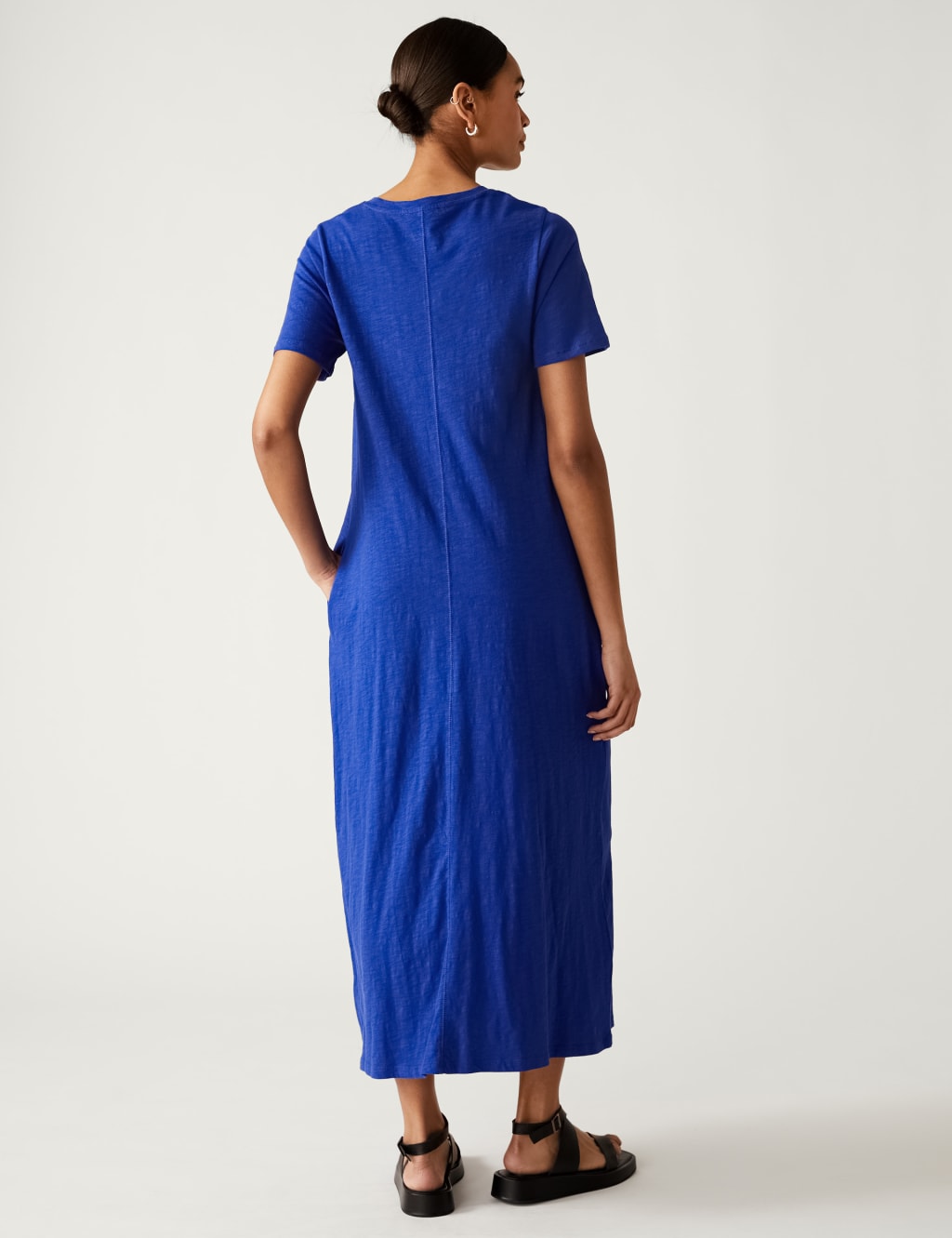 Pure Cotton Round Neck Midaxi T-Shirt Dress image 4