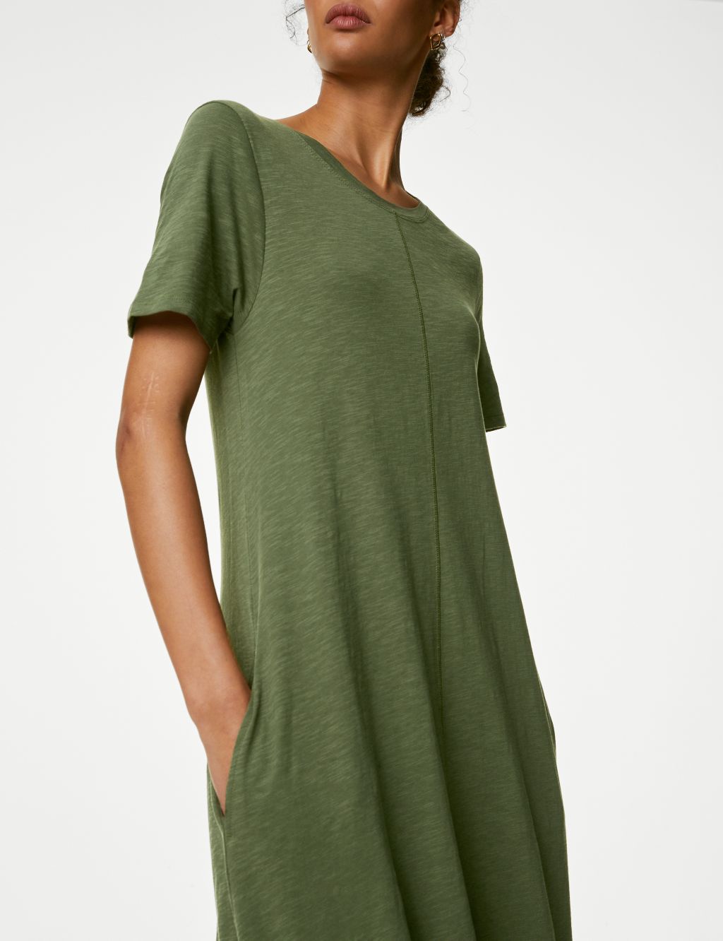 Pure Cotton Round Neck Midaxi T-Shirt Dress image 3