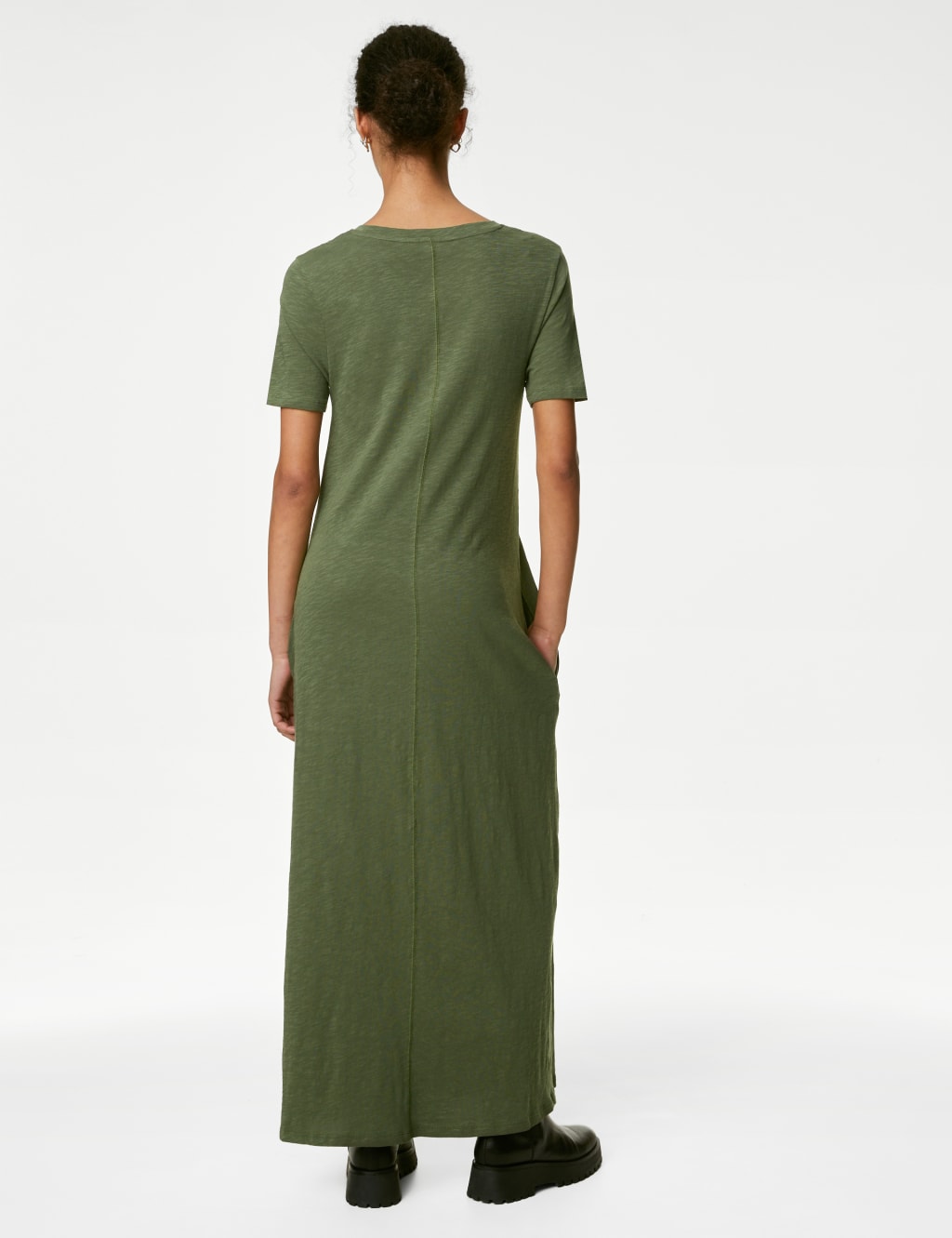 Pure Cotton Round Neck Midaxi T-Shirt Dress image 4