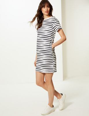 Pure Cotton Striped T-Shirt Dress