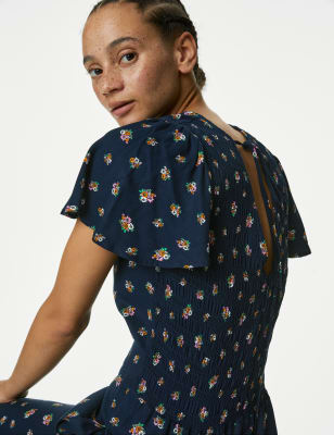 

M&S Collection Mono a la cintura estampado con detalle de lazoWomens - Navy Mix, Navy Mix