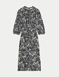 Sukienka kolumnowa midi z nadrukiem z mieszanki z przewagą bawełny