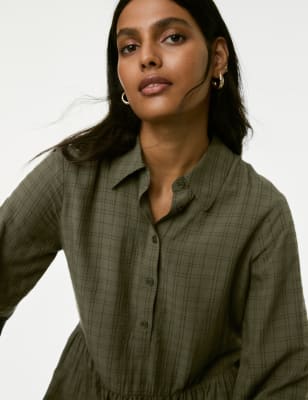 Textured Button Front Shirt