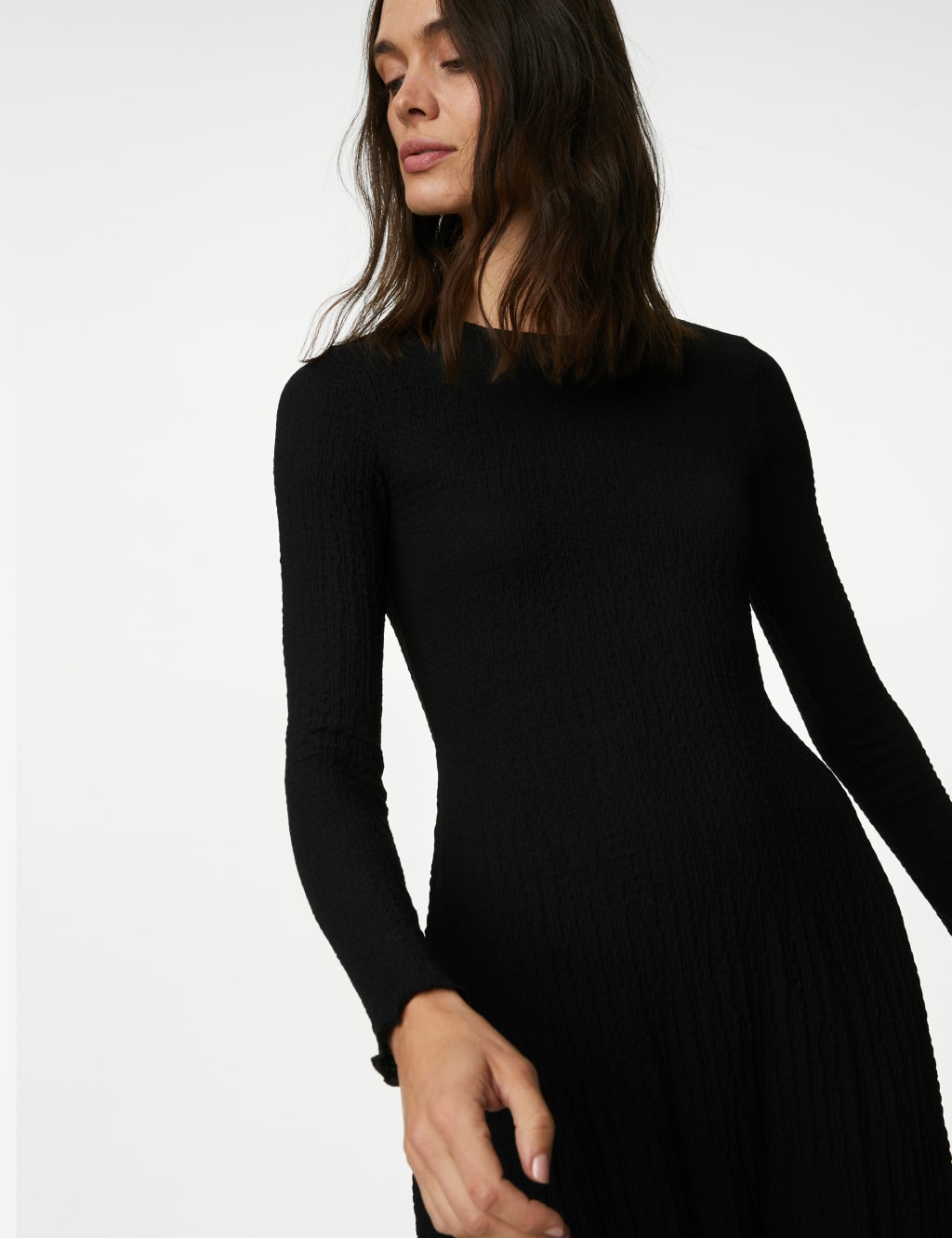 Jersey Textured Midi Column Dress image 3