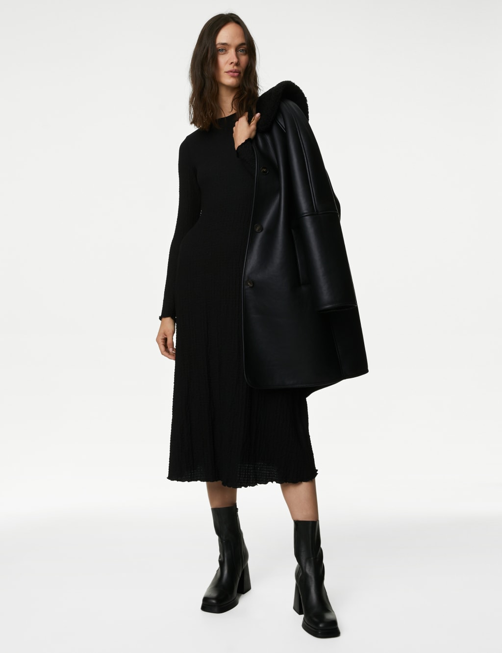 Jersey Textured Midi Column Dress image 4