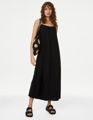 Black Cami Maxi Dress, Slip Dresses