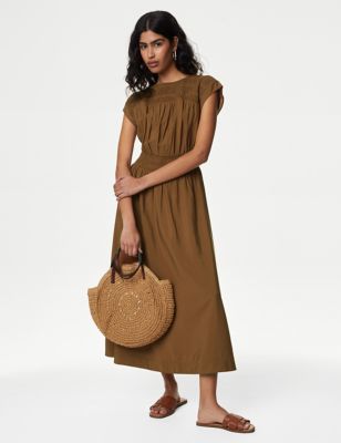 Ruched Midi Waisted Dress - IT