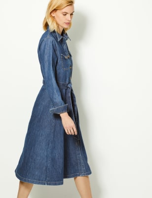 Robe midi style chemise en jean