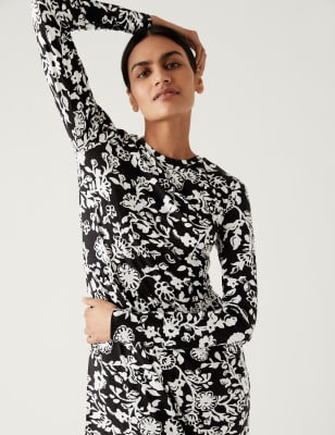 

Womens M&S Collection Jersey Floral Maxi Tiered Dress - Black Mix, Black Mix
