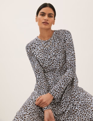 

Womens M&S Collection Jersey Animal Print Midi Dress - Natural Mix, Natural Mix