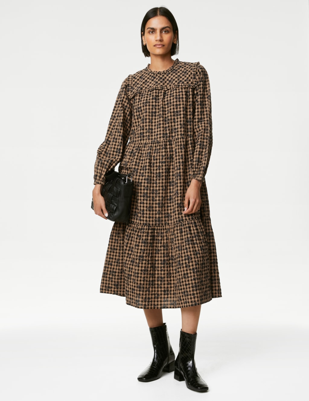 Pure Cotton Printed Midi Tiered Dress image 1