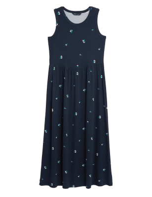 

M&S Collection Vestido informal a media pierna floral sin mangas de puntoWomens - Navy Mix, Navy Mix