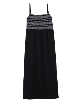 

Womens M&S Collection Jersey Shirred Sleeveless Midi Dress - Black, Black